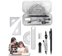 TPZORJX Ensembles de géométrie,7 Kits Mathématiques Géométriques, Kit Boussole TG, Utilisé Pour le Dessin, la Mesure, le Modèle Mathématique, les Outils d'apprentissage