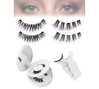 TPZORJX Faux Cils Magnetique Naturel,Cil Magnetique Réutilisables avec Applicateur,Aucune Colle Nécessaire Faux Cils Magnetique Facile à Porter et Enlever avec Coffret Cadeau(Set-A 2 Paires)