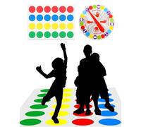 TPZORJX Jeux amusants pour enfants et adultes, pour jeux for Twister, jeux de fête pour enfants à partir de 6 ans, jeux d'équipe, jeux interactifs pour familles avec tapis (jeux de sol)