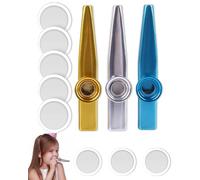 TPZORJX Kazoo Instrument,3 pcs Kazoo Enfant avec 8 Membranes, Kazoo Métal, Kazoo Jeu Blind Test en 3 Couleurs pour Cadeaux de Fête, Flûte Nasale pour Enfants,Débutants,Amateurs de Musique