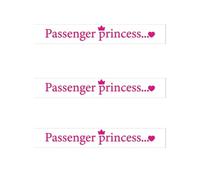 TPZORJX Lot de 3 autocollants princesse passagère - Autocollants princesse drôles et mignons pour fenêtre de voiture et décoration de voiture, accessoires de voiture pour femme (rose)