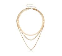 TPZORJX Lot de 3 colliers en acier inoxydable pour femme - Collier empilable à chaîne serpent pour femme en or, pour femme, adapté aux danses, fêtes et autres lieux