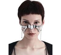 TPZORJX masque cyberpunk，Punk Mécanique Masque, Accessoires D'Usure de Visage de Demi-Masque en Métal Irrégulier, Costume D'Halloween Cosplay Demi Masque Visage Bijoux pour Femmes et Hommes