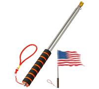 TPZORJX mat telescopique,1 Piezas 2M Astas Bandera Telescópicas de Acero Inoxidable,Extensible Asta de Bandera,Astas y piezas para banderas,Plegable Mastil Bandera para Guías de Viaje Enseñanza