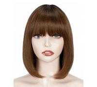 TPZORJX Perruque,perruque courte,Perruque cabaret,perruque synthétique de haute qualité,mi-longue, bob avec franges, cheveux synthétiques,coiffure, fête à thème, carnaval, soirée déguisée,costume,Noir