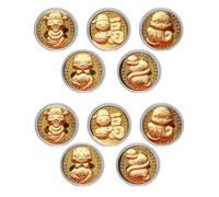 TPZORJX Pièce commémorative de l'année du serpent,2025 10 pcs de Monnaie de l'année du Serpent, Monnaie du Nouvel,Pièce Souvenir délicate Petite pièce de Collection,Pièce Porte Bonheur décorative