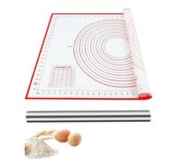 TPZORJX Tapis de cuisson en silicone,Grand tapis de cuisson,Antiadhésif,Avec mesure,Réutilisable,Accessoire de pâtisserie pour pâte, fondant, macarons, biscuits, pizza,Avec 1 Teigpressstab,70x50 cm
