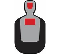 TQ-19 Cibles de tir en papier, formation et qualification des forces de l'ordre, cibles d'entraînement en papier pour l'entraînement au pistolet et aux armes de poing (centre rouge, lot de 100 cibles)