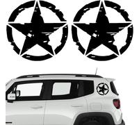 Tqcp-® 2 Unités Autocollant Militaire Etoile Noir Différentes Couleurs-Tailles 10 Cm 15 Cm 20 Cm 25cm \U2013 Pvc Stickers 4x4 Decoration Deco Us Army Off Road Pour Moto Et Voiture Van