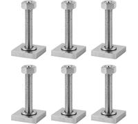 Tqcp-6 X Adaptateur T-Track M6-35mm En Acier Inox, 2x2x0.4cm, Boulon Coulissant De Voiture Rail Pour Barre De Toit, Vélo, M6-Carré