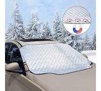 Tqcp-Couverture Pare-Brise Voiture, Bâche Pare Brise Protection Magnétique Couverture Repliable Universelle Pare-Poussière De Voiture Protection Anti Givre, Glace, Pluie, Uv (183 X 116 Cm)
