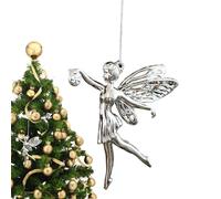 TQEBWUS Bijoux en Argent pour Sapin de Noël, décoration de Noël en Argent, décoration de Noël Brillante, Pendentif Mignon élan, fée et Flocon de Neige pour Les, et