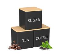 TQEBWUS Boîte à Café | 3 Bocaux à Thé de 500 ml,Ensemble de Boîtes de Cuisine | pour amateurs de thé et de café, pâtissiers, étagères, garde-manger, bureau, camping-car, appartement,