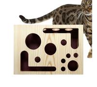TQEBWUS Boîte à Griffoirs pour Chat | Distributeur de Friandises Puzzle en Bois - Tapis Griffoire Labyrinthe Jouet - pour Occuper et Stimuler Les Chats à la Maison, Voyage, Salon, Chambre et Balcon
