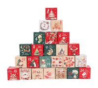 TQEBWUS Boîte De Compte À Rebours À Remplir, 24 Jours pour Créer Vos Propres Boîtes de Compte à Rebours, Contenant Numéroté Décoratif Pour Nougat Bijoux Petits Jouets Chocolat Bonbons Fondants