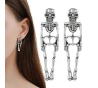 TQEBWUS Boucles d Oreille Squelette,Pendantes Rétro Squelette pour Filles | Boucles d Oreille Crâne Effrayant pour Femmes Cosplay Fête Anniversaire Halloween | Sortie Rendez-vous Anniversaire Fête