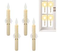 TQEBWUS Bougies pour fenêtre - fausses bougies LED avec capteur, lampe à piles vacillante du crépuscule à l'aube, ventouse pour salon, cuisine, balcon, lieu de travail, intérieur, Halloween, Noël
