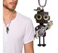 TQEBWUS Collier Robot - Bijou De Cou Tendance En Bois,Pendentif Punk Pour Sac - Pour Dames Épouses Amateurs De Mode Étudiants En Art Collectionneurs Festivals De Musique Fêtes À Thème