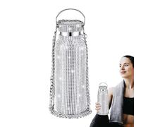 TQEBWUS Coupe,Bouteille thermique en strass - Gobelets à paillettes rechargeables de 350ml, avec chaîne, bouteilles isolées en