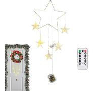 TQEBWUS Éclairage de Noël pour fenêtre - 8 modes pour décoration intérieure - Étoiles à suspendre avec minuterie - Pour la maison, le salon, la porte d'entrée, les fêtes de vacances, les fêtes d'hiver