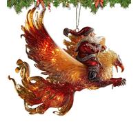 TQEBWUS Pendentif avec Sapin De Fêtes Et Père Noël en Traîneau,Souvenir Plat Accrochable en Acryllique,Ornement Santa pour Sapin et Intérieur - pour Balcon Manteau De Cheminée