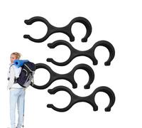 TQEBWUS Pince pour bâton de randonnée,Clip pour bâton de randonnée | Ensemble de 4 pinces pour poteaux de promenade en plein air,Accessoires de bâton de marche, connecteur de boucle à Double tige en
