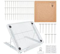 TQEBWUS Planche De Macramé Et Support Réglable en Métal avec Pinces À Épingles Double Face Ensemble De Macramé Outil De Tressage De Bracelet Macrame Board Outils De Macramé Réglables