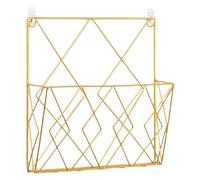 TQEBWUS Porte-revues Mural, Porte-livres Mural En Métal Simple, Panier De Rangement Pour Maison, Support De Rangement De Bureau Pour Documents Papiers Courrier - or