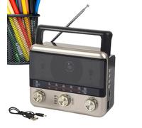 TQEBWUS Radio Météo Solaire | Radio Météo avec Fonctions de Survie | Appareil Rétro AM/FM avec Connexion sans Fil et USB pour Maison, Voyage, Camping et Nautisme