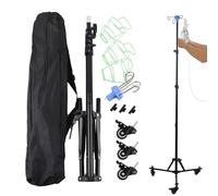 TQEBWUS Support à perfusion portable - Support à perfusion pour le côté du lit avec crochet pour bouteille, équipement de soins à roulettes pour les quotidiens à la maison, en