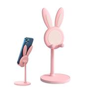 TQEBWUS Support pour Téléphone Portable, 10x10x24cm ABS + EVA Lapin Support Téléphone Portable, Supports pour Téléphones Portables en Forme Lapin, Table Réglables en Forme d'animaux Dessin Animé