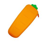 TQEBWUS Trousse à crayons carotte - Sac de rangement en silicone | Trousse de maquillage portable, pochette à stylos, organiseur multifonctionnel pour adultes, filles, garçons, fournitures scolaires,