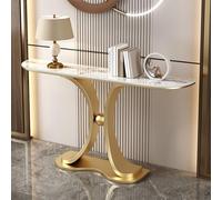 Tqertrtfxa Console Minimaliste Moderne/à Placer derrière Un canapé,d'entrée avec Espace de Rangement,Table pour Base en Faux marbre et métal Le(Gold f,150 * 30 * 80cm/59.1 * 11.8 * 31.5in)