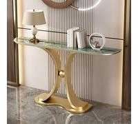 Tqertrtfxa Console Minimaliste Moderne/à Placer derrière Un canapé,d'entrée avec Espace de Rangement,Table pour Base en Faux marbre et métal Le(Gold c,120 * 30 * 80cm/47.2 * 11.8 * 31.5in)