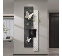 Tqertrtfxa Décoration Murale en grès avec éclairage LED,Peinture 3D avec vases en Verre et Plantes artificielles,Applique décorative pour entrée et Couloir(D,40x100CM/15.7 * 39.4in)