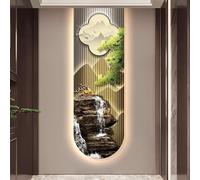 Tqertrtfxa Décoration Murale LED 3D,Applique décorative pour entrée et Couloir,Paysage Aquatique Moderne avec Arbres et rivière,Convient aux Salons, Chambres et Bureaux(D,50 * 150cm/19.7 * 59.1in)