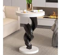 Tqertrtfxa Grand Objet décoratif à Poser sur Pied dans Le Salon,Placer côté d'un Meuble TV,canapé ou d'une Table Basse,Table d'appoint Ronde compacte,utilisable comme près du(Black)