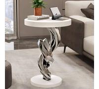 Tqertrtfxa Grand Objet décoratif à Poser sur Pied dans Le Salon,Placer côté d'un Meuble TV,canapé ou d'une Table Basse,Table d'appoint Ronde compacte,utilisable comme près du(Gray)