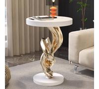 Tqertrtfxa Grand Objet décoratif à Poser sur Pied dans Le Salon,Placer côté d'un Meuble TV,canapé ou d'une Table Basse,Table d'appoint Ronde compacte,utilisable comme près du(Gold)