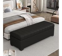 Tqertrtfxa Grand Placard à Chaussures intégré et dissimulé, Pouf de Rangement avec Grand Espace, Repose-Pieds en Cuir, Idéal pour Une Chambre, Un Salon ou Couloir(C,130cm/51.2in)