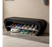 Tqertrtfxa Meuble d'entrée combinant Rangement à Chaussures et Assise | Banc Long pour Hall ou Pied de lit, Banc, Coffre, Meuble(Black,80cm/31.5in)