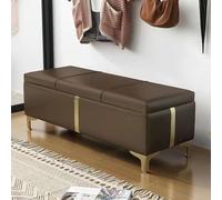 Tqertrtfxa Pouf de Rangement avec Grand Espace dissimulé, Grand Placard à Chaussures intégré et, Pouf/siège en Cuir véritable, Idéal pour Le Salon la Chambre(D,100CM/39.4IN)