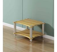 Tqertrtfxa Support stéréo avec Pieds amortisseurs,Meuble Audio/vidéo à Quatre Niveaux,Console multimédia pour lecteurs CD/DVD, Consoles de Jeux et décodeurs TV(Light Walnut,2)