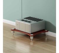 Tqertrtfxa Support stéréo avec Pieds amortisseurs,Meuble Audio/vidéo à Quatre Niveaux,Console multimédia pour lecteurs CD/DVD, Consoles de Jeux et décodeurs TV(Teak,1)