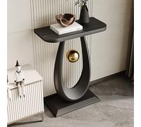 Tqertrtfxa Table Basse de condo,Table de Porche en Ardoise,véranda de Salon,Table de Porche d'entrée,Table d'appoint Crease-Moon,Table de Porche en Ardoise(Black D,50cm/19.7in)