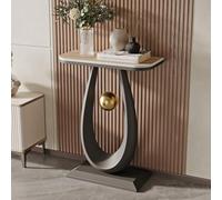 Tqertrtfxa Table Basse de condo,Table de Porche en Ardoise,véranda de Salon,Table de Porche d'entrée,Table d'appoint Crease-Moon,Table de Porche en Ardoise(Black E,50cm/19.7in)