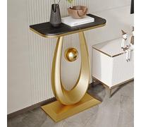 Tqertrtfxa Table Basse de condo,Table de Porche en Ardoise,véranda de Salon,Table de Porche d'entrée,Table d'appoint Crease-Moon,Table de Porche en Ardoise(Gold D,40cm/15.7in)