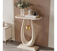 Tqertrtfxa Table Basse de condo,Table de Porche en Ardoise,véranda de Salon,Table de Porche d'entrée,Table d'appoint Crease-Moon,Table de Porche en Ardoise(White D,50cm/19.7in)