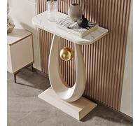 Tqertrtfxa Table Basse de condo,Table de Porche en Ardoise,véranda de Salon,Table de Porche d'entrée,Table d'appoint Crease-Moon,Table de Porche en Ardoise(White A,50cm/19.7in)