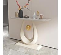 Tqertrtfxa Table d'entrée en Pierre de Taille,Meuble Haut Gamme,Console Murale pour Couloir/Salon,Peut être placée derrière Un canapé ou dans l'entrée(B,80 * 30 * 80cm/31.5 * 11.8 * 31.5in)